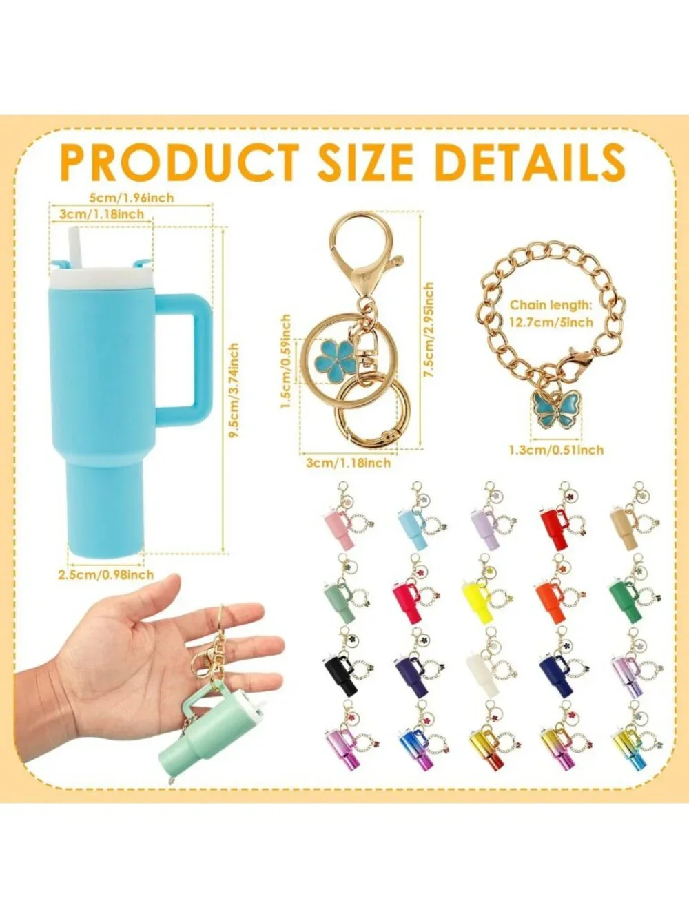 20PCS Mini Tumbler Keychains & Chapstick Holders for Women’s Handbags & Purses